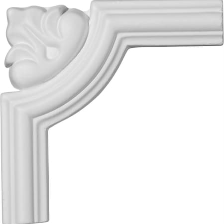 Ekena Millwork 4 1/8"H x 4 1/8"W, Bradford Leaf Panel Moulding Corner (matches moulding PML01X01BR) PML04X04BR